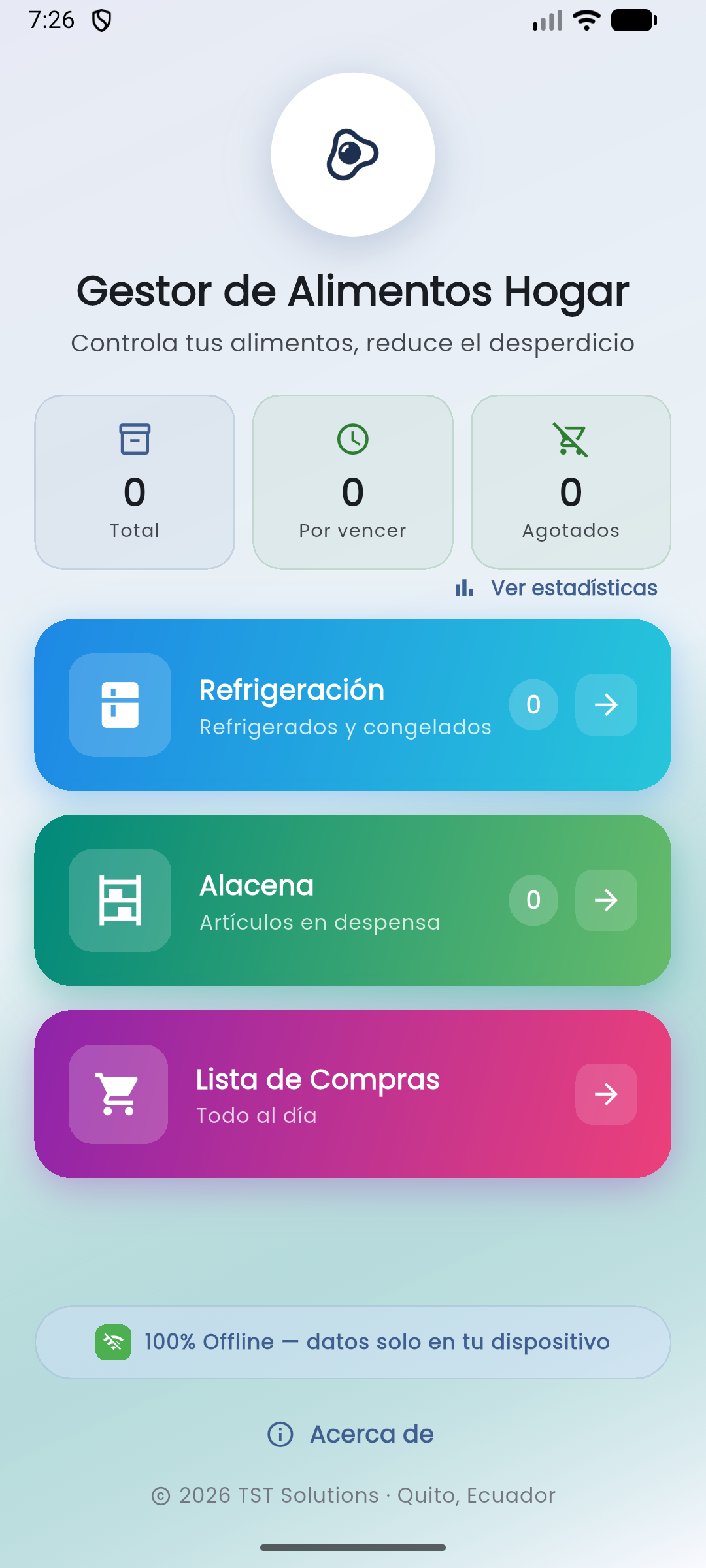 Gestor Alimentos Hogar - Vista 2