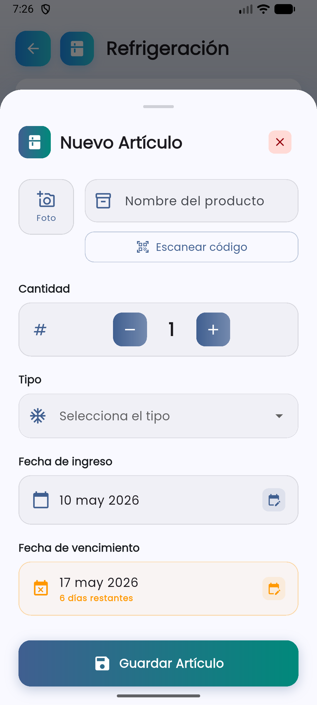 Gestor Alimentos Hogar - Vista 3